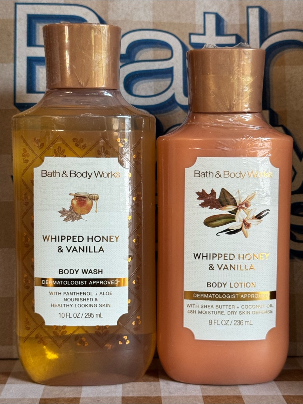 NEW B&BW Sealed Whipped Honey & Vanilla Body Wash and Body Lotion